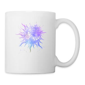 Soleil Lune Amour Étoiles Occultes Symbole Magique - Mug blanc - blanc - Droite