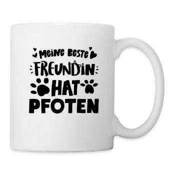 Meine beste Freundin hat Pfoten Katzen - Tasse - Weiß - Rechts