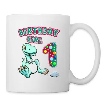 Lustige Dinosaurier für Kindergeburtstag und Baby - Tasse - Weiß - Rechts