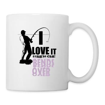 Ich liebe es, wenn sie sich beugt lustige Angel - Tasse - Weiß - Rechts