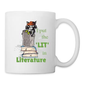 Funny Dictons Littérature Livre Écriture Raton Laveur - Mug blanc - blanc - Droite