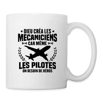 Cadeau humour mécanicien d'avion - Mug blanc - blanc - Droite