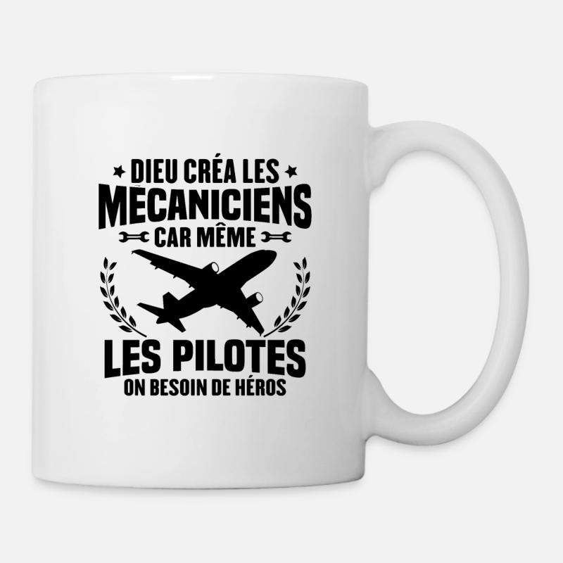 Cadeau humour mécanicien d'avion - Mug blanc - blanc