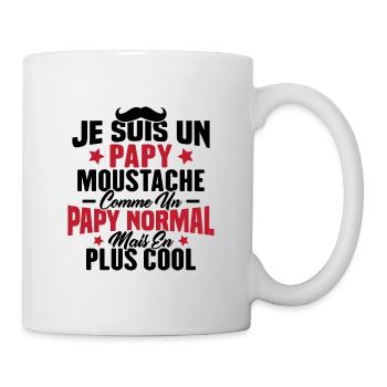 Un papy moustache comme un papy normal - Mug blanc - blanc - Droite