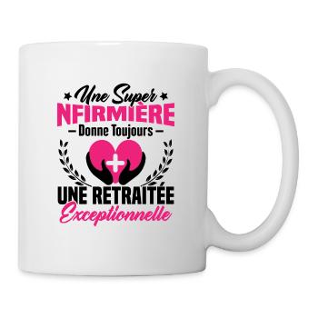Humour infirmière retraitée, Cadeau retraite - Mug blanc - blanc - Droite