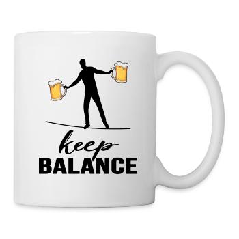 slackline and beer keep balance - Mug - white - Right