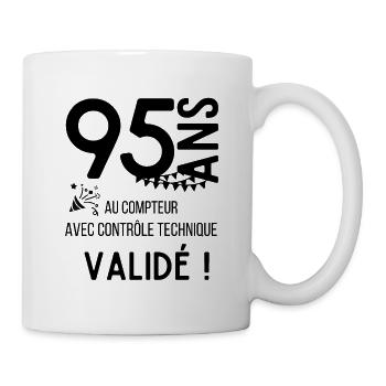 95 ans validé - Mug blanc - blanc - Droite