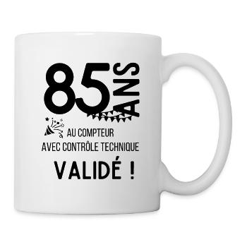 85 ans validé - Mug blanc - blanc - Droite