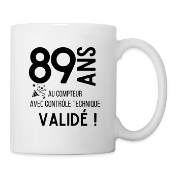 89 ans validé - Mug blanc - blanc - Droite