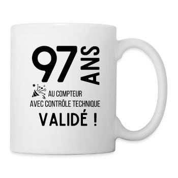 97 ans validé - Mug blanc - blanc - Droite