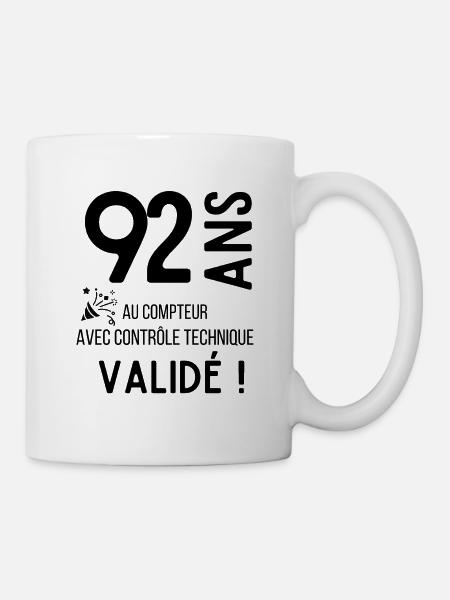 92 ans validé - Mug blanc - blanc
