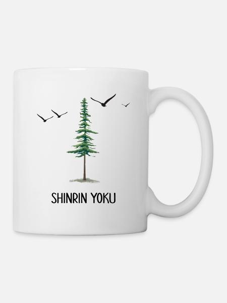 waldbaden shinrin yoku waldmeditation waldyoga - Tasse - Weiß