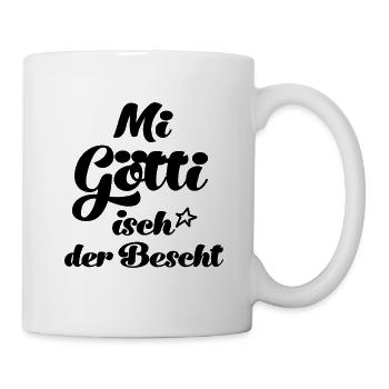 Mi Götti isch der bescht Patenonkel Schweiz - Tasse - Weiß - Rechts