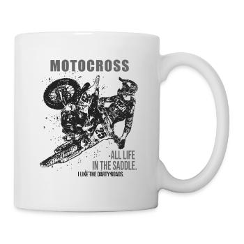 Motocross motorcycle coss motorcycles bikers - Mug - white - Right