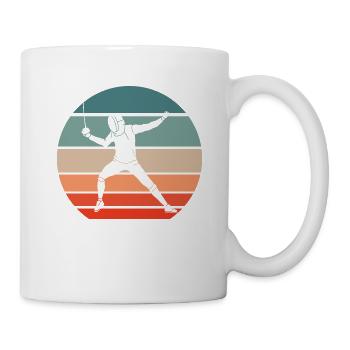 Fencing épée fencing retro sunset fencer - Mug - white - Right
