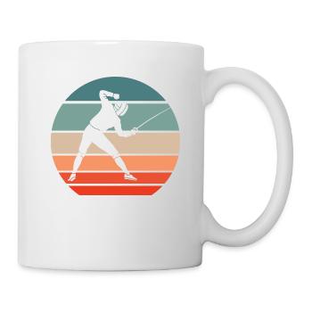Fencing épée fencing retro sunset fencer - Mug - white - Right