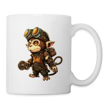 Singe mécanicien Steampunk - Mug blanc - blanc - Droite
