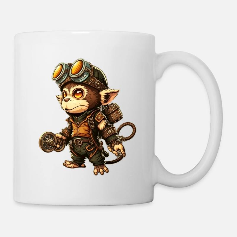Steampunk mechanic monkey - Mug - white