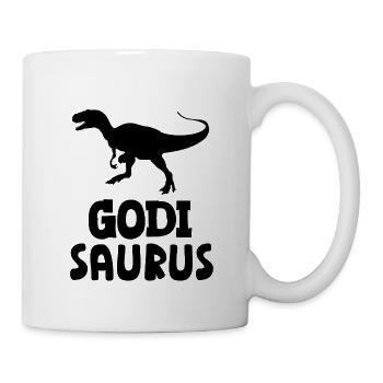 Godi Saurus zur Godi befördert Patentante Österrei - Tasse - Weiß - Rechts