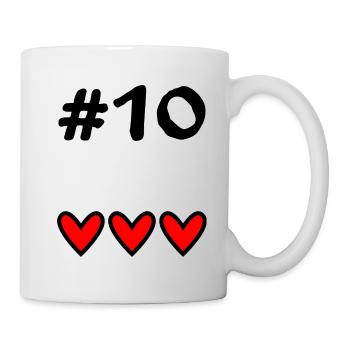 10 ANS. 10e ANNIVERSAIRE. ANNIVERSAIRE 10 ANS. 10 - Mug blanc - blanc - Droite