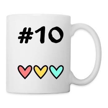 10 ANS. 10e ANNIVERSAIRE. ANNIVERSAIRE 10 ANS. 10 - Mug blanc - blanc - Droite