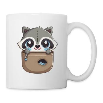 Kawaii Taschen Waschbär - Tasse - Weiß - Rechts
