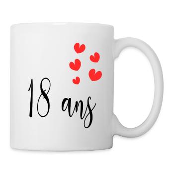 18 ANS. 18e ANNIVERSAIRE. ANNIVERSAIRE 18 ANS. 18 - Mug blanc - blanc - Droite