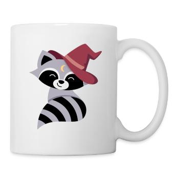 Raccoon with magic hat - Mug - white - Right