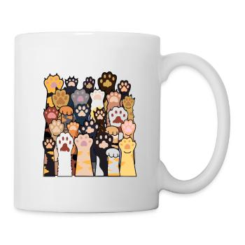 Pattes de chat Dessins amoureux des chats avec chat - Mug blanc - blanc - Droite