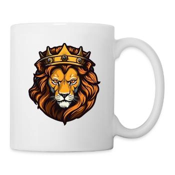 Lion royal avec couronne - Mug blanc - blanc - Droite