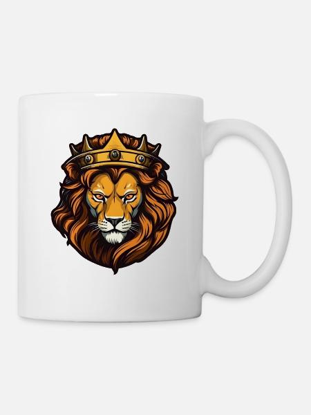 Königlicher Löwe mit Krone - Tasse - Weiß