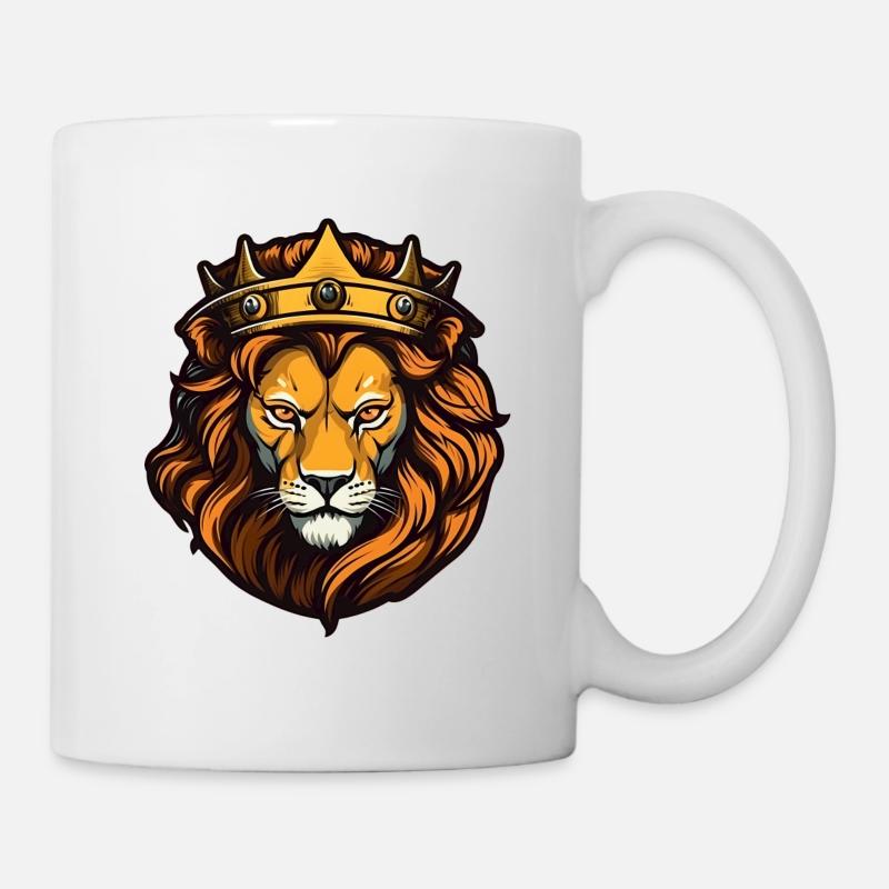 Königlicher Löwe mit Krone - Tasse - Weiß