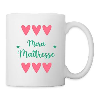 MAÎTRESSE. MERCI. MERCI MAÎTRESSE. ECOLE - Mug blanc - blanc - Droite