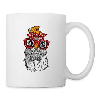 Mutter Huhn retro Henne Design - Tasse - Weiß - Rechts