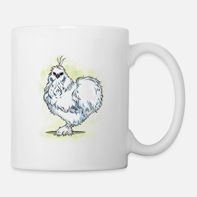 Élevage de poulet nain de race de poulet en soie - Mug blanc - blanc