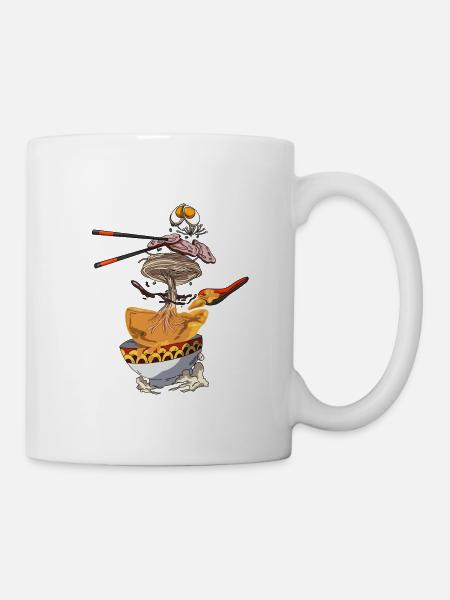 nouilles ramen art japonais délicieuse soupe de nouilles - Mug blanc - blanc
