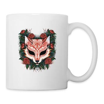 Kitsune Fox Ghost Mask Aesthetics Shinobi Demon - Mug - white - Right