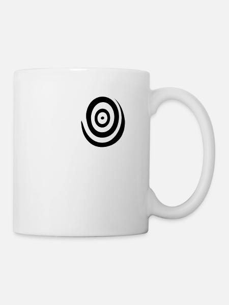 Minimalistisches Dart-Spiral-Design - Tasse - Weiß
