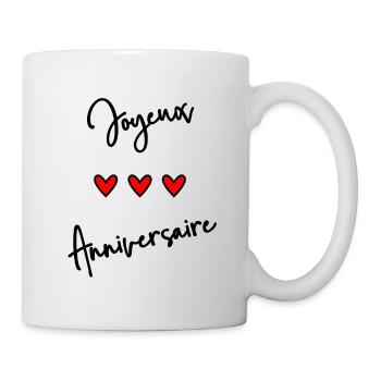 HAPPY BIRTHDAY. JOYEUX ANNIVERSAIRE. ANNIVERSAIRE. - Mug blanc - blanc - Droite