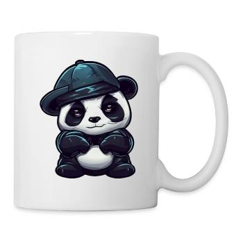 Cool panda with red eyes - Mug - white - Right