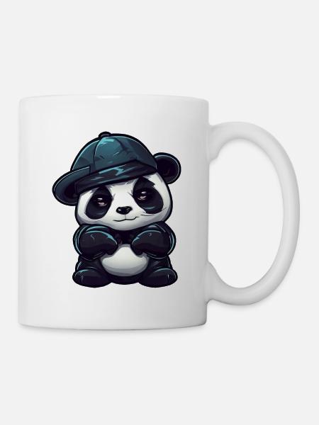 Cool panda with red eyes - Mug - white