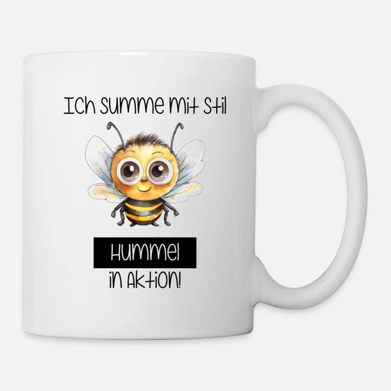Ich summe mit Stil - Hummel in Aktion - Tasse - Weiß
