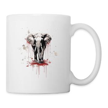 L’éléphant comme graffiti ordinaire - Mug blanc - blanc - Droite