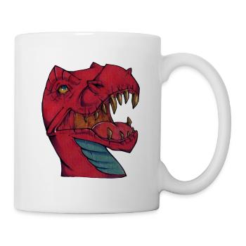 T-Rex-T-Shirt - Tasse - Weiß - Rechts