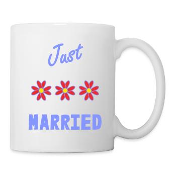 PAAR. ICH HABE GERADE GEHEIRATET. Junggesellinnenabschied. HEILIGER VALENTINSTAG. MARIES - Tasse - Weiß - Rechts