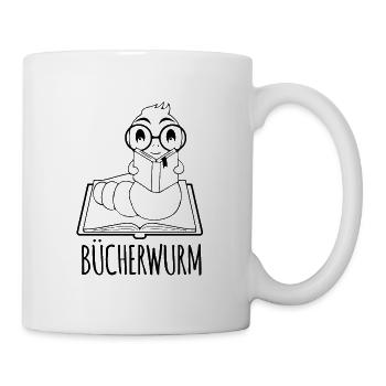 Leseratte Silhouette - Für Bücherwürmer und - Tasse - Weiß - Rechts