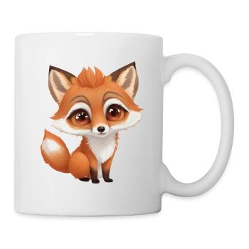 Süßer sitzender Fuchs - Tasse - Weiß - Rechts