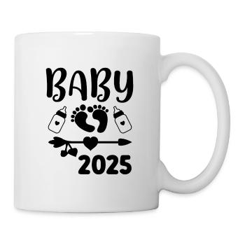 Baby 2025 Schwangerschaft verkünden Baby Geburt - Tasse - Weiß - Rechts