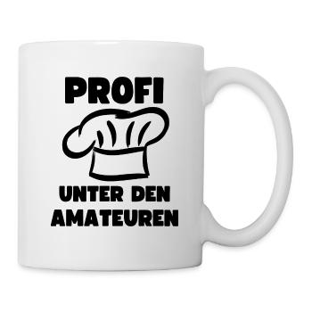 Profi Hobby Koch Amateur Kochen Küche Kochmütze - Tasse - Weiß - Rechts