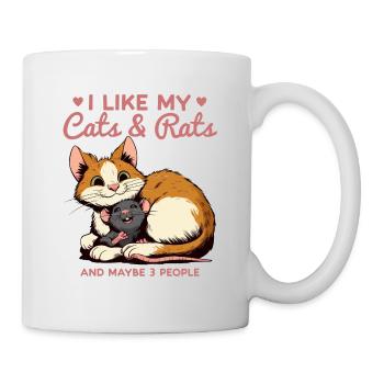 I like my Cats and Rats and maybe 3 people - Mug - white - Right